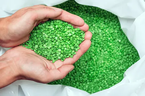 green plastic Granules